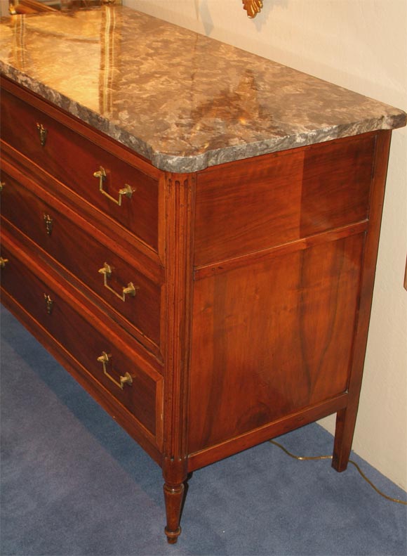 French Louis XVI Period Walnut and Mahogany Commode For Sale