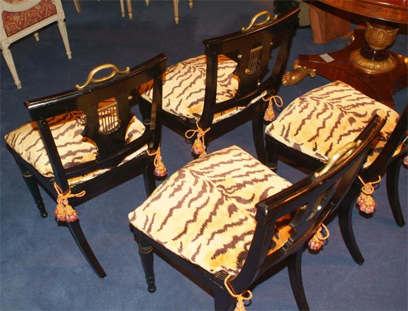 Set of Four Regency Style Ebonized Side Chairs 2