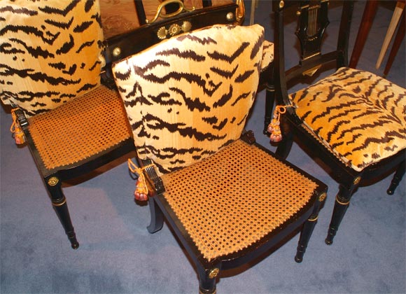 Set of Four Regency Style Ebonized Side Chairs 3