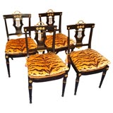 Set of Four Regency Style Ebonized Side Chairs