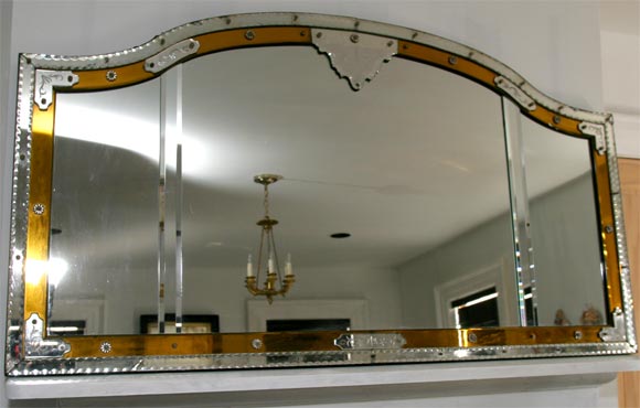 Italian Venetian Overmantel Mirror For Sale