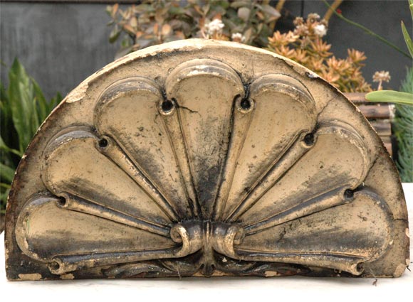 English Scrolled Fan Terra Cotta Overdoor from Late 19th Century England 