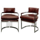 Art Deco Chairs in style of Milo Baughman