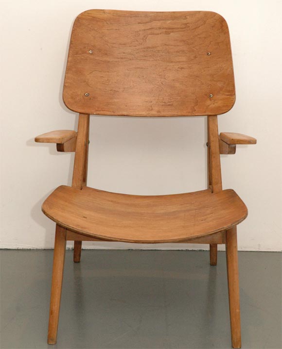 French Rare Oak Chairs in style of Perriand