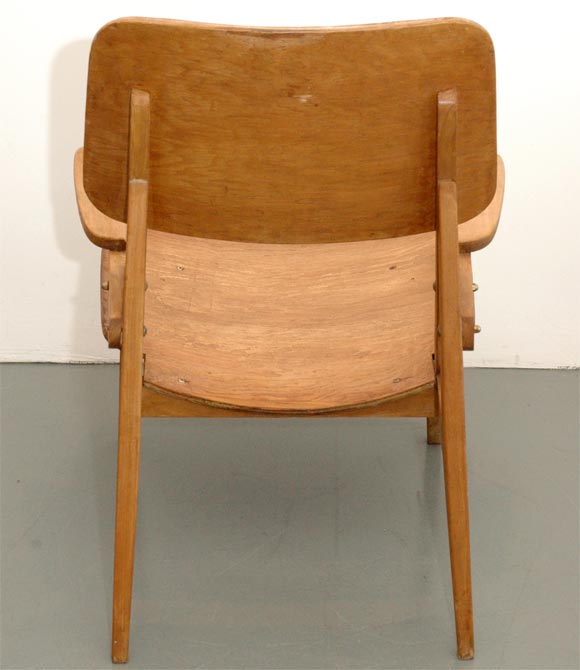 Plywood Rare Oak Chairs in style of Perriand