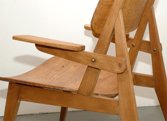 Rare Oak Chairs in style of Perriand 2