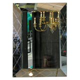 French 1940's Mirror with Etched Mirrored Surround