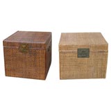 Antique Rattan and split bamboo trunks