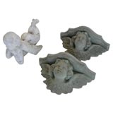 Antique A Pair of  Angle Wall Mounts and Cherub