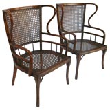 Antique A Pair of Bentwood West Indies Mahogany Arm Chairs