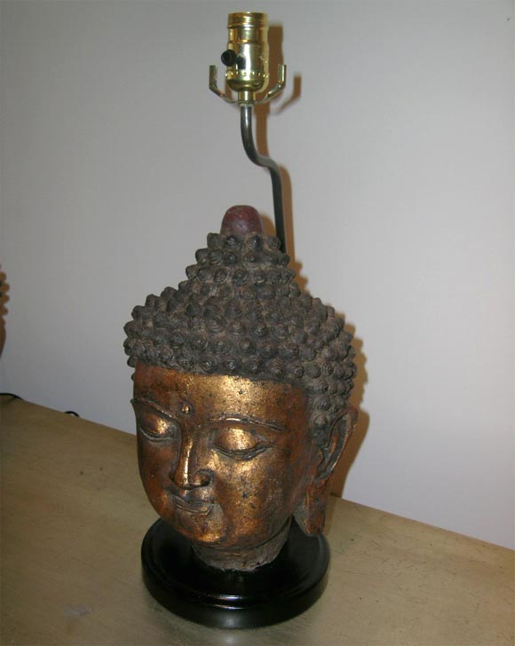 PAIR OF SPECTACULAR BUDDHA HEAD LAMPS