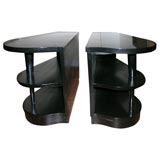 PAIR OF DECO STYLE END TABLES.