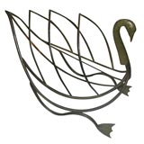 Bronze Swan Magazine Rack