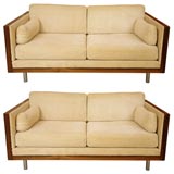 Pair Coco Bolla Rosewood Sofas by Pace