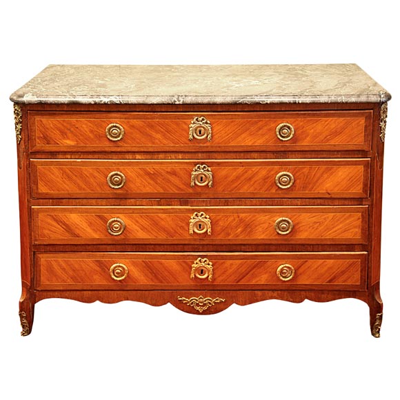 18th Century French Marquetry Commode For Sale