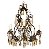 Iron and crystal chandelier