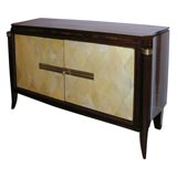 #3466 Parchment & Mahogany Buffet Attributed to Baptisin Spade.