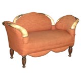 Antique Horn Mounted Settee