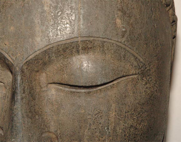 Chinese Carved Stone Buddha Head For Sale