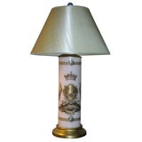 Antique Lamp with eglomise Decor