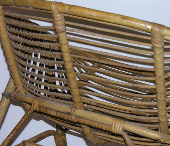 20th Century Set of Three Rattan Saucer Chairs by Abraham
