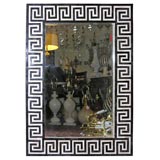 Greek key mirror in black and white