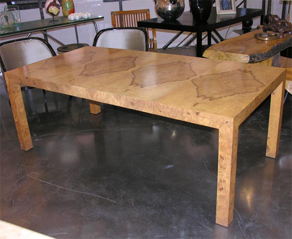 Milo Baughman Burl Dining Table