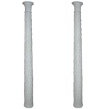 Pair of Italian Plaster Acanthus Leaf Columns