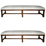 Pair of French, 1940's Long Benches