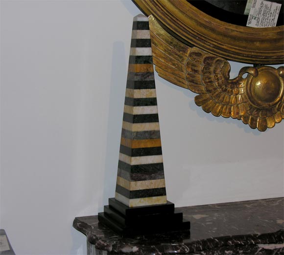 A Pair of Italian Specimen Marble  Grand Tour Obelisks. 19th C.