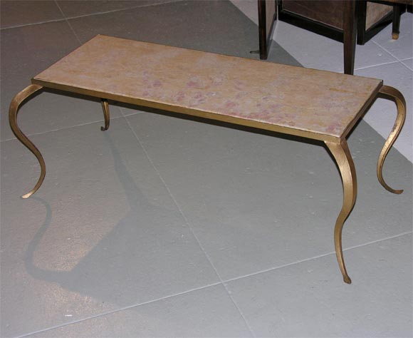Marble and Wrought-Iron Coffee table  Circa 1940