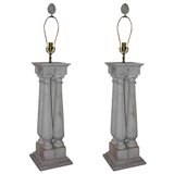 pair of architectural column lamps