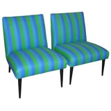 Paul McCobb slipper chairs, Alexander Girard fabric
