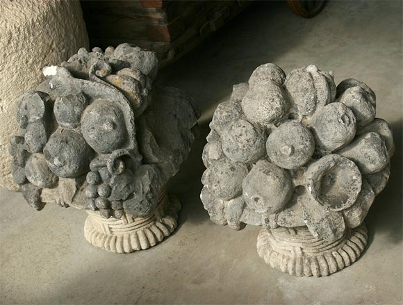 Pair of Italian Fruit Finials