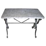 Antique French marble butcher table