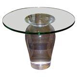 Side Table in Solid Cast Acrylic with Glass Top