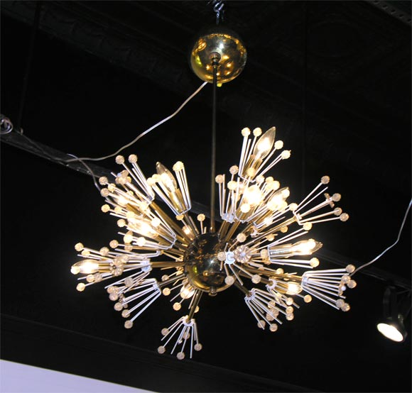 American Starburst Chandelier with Flowers by Lightolier