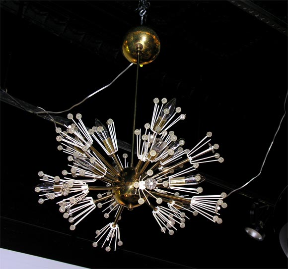 Starburst chandelier with flowers by Lightolier, American 1950’s