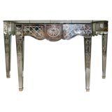 Grand Venetian Mirrored Console with Etched and Beveled Mirror