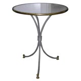 French Iron Occasional Table with Milk Glass Top