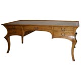 Leather Top 5-Drawer Cherrywood Desk by Rose Tarlow