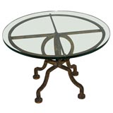 Vintage Gilt Iron Round Coffee Table
