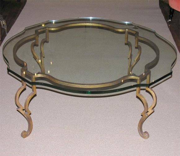 Gilt Iron and Glass Coffee Table