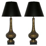 Pair of gold dust lamps
