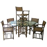 Vintage Mc Guire rattan table and chairs