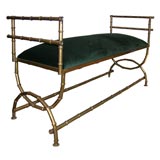 BAMBOO BENCH WITH GILT LEAF FINISH.