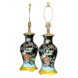Pair of Late 19th Early 20th C Chinese Vases Converted to Lamps