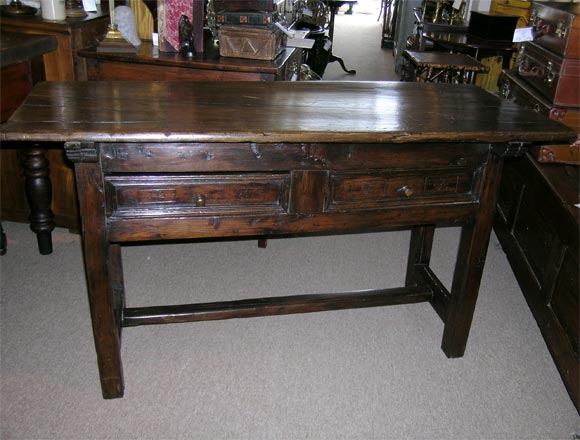 Antique French Rustic Oak Server