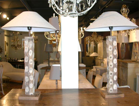 Pair of Oyster Stick Lamps