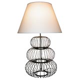 Stacked  spherical wire lamp attributed to Morris Lapidus